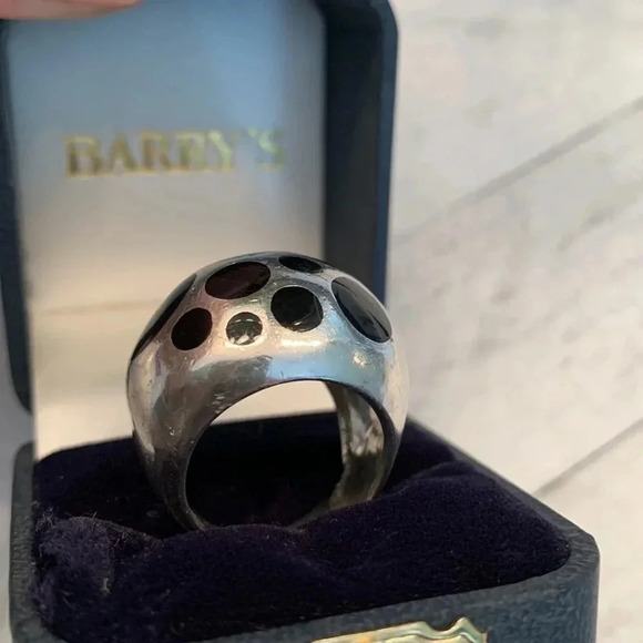 Black Dot  925 Ring - Picture 2 of 8